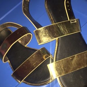 Gold metallic sandals